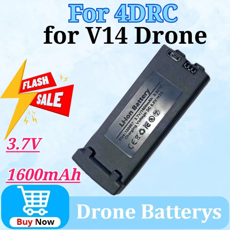 Batteria 3.7V 1600mAh per Drone V14, Accessori per Elicottero RC Quadricottero V14, Ricambi per Drone 4DRC V14