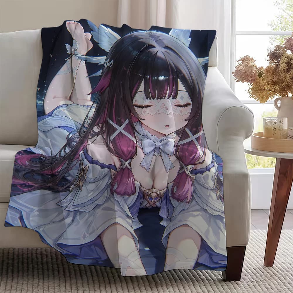 1PC Genshin Impact Columbina Blanket – Super cozy plush cover for living room sofa – Nice birthday present