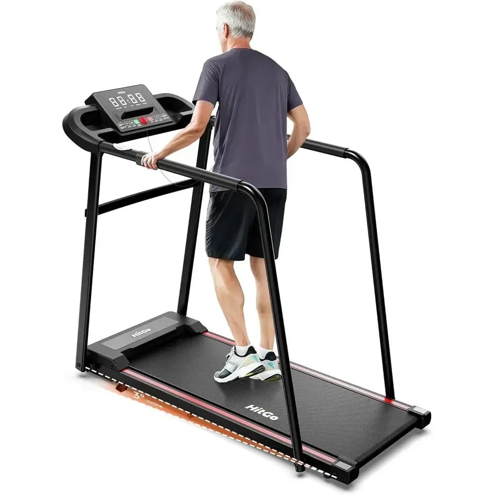 Extra Long 43.3 Running Belt Treadmill, 265 lbs Capacity, 4% Incline, Quiet for Home or Office, Heart Rate Monitor & Smart App C