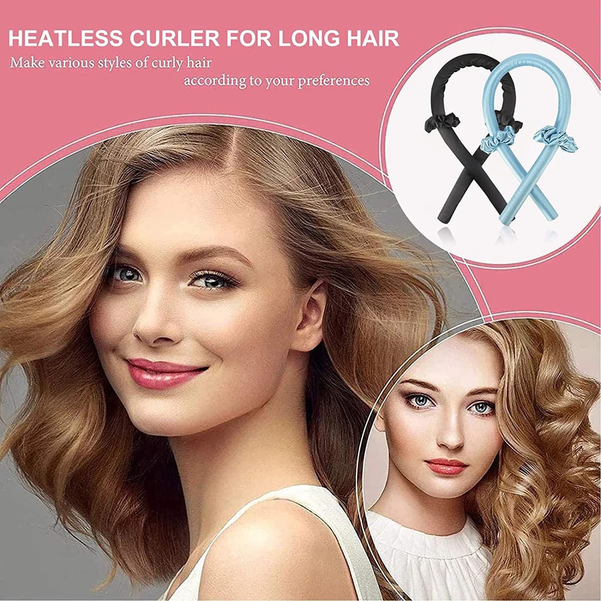 Fascia arricciacapelli senza calore in seta, strumento per lo styling dei capelli ricci, boucleur cheveux