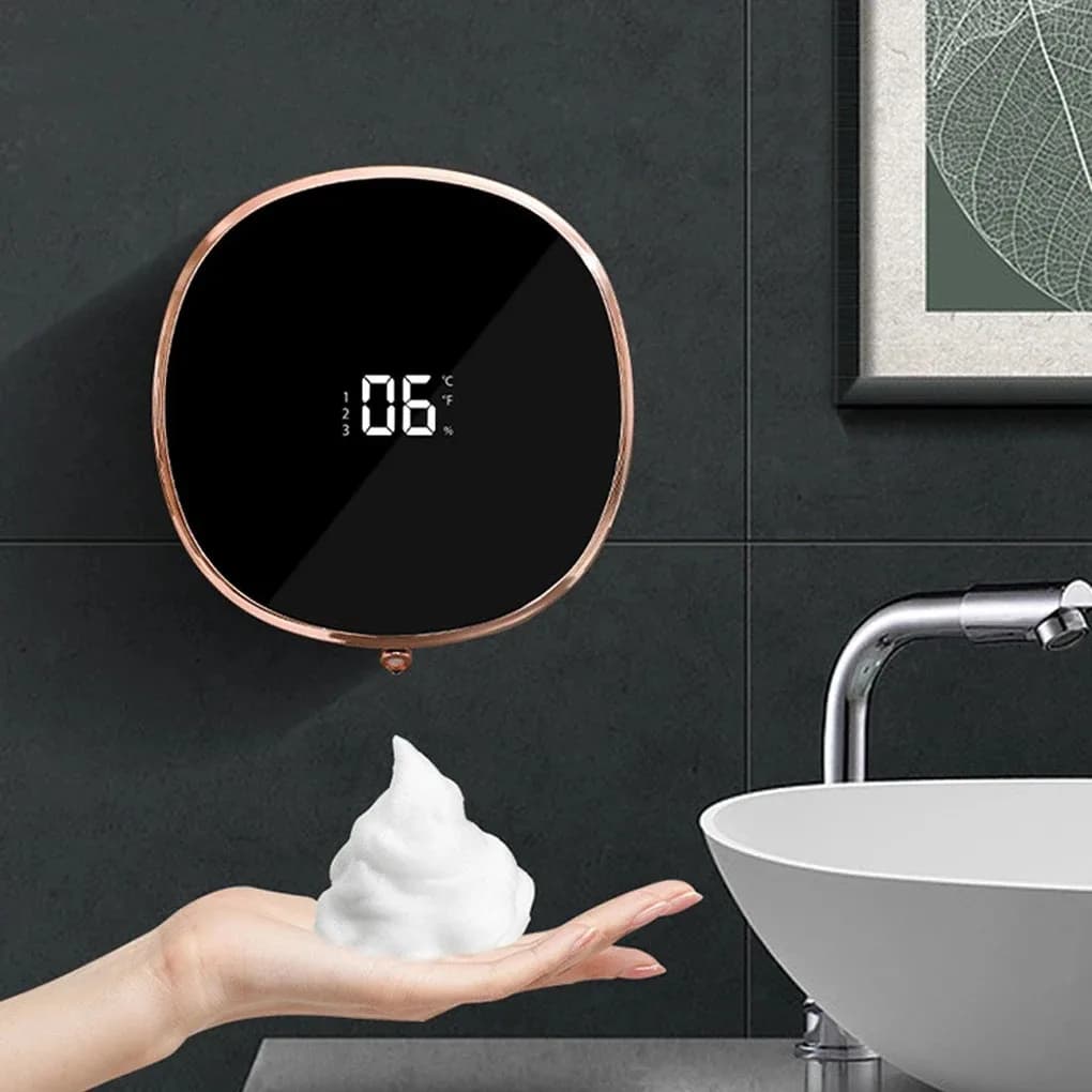 Dispenser di Sapone Automatico Senza Contatto Regolabile con Sensore Intelligente, Ricaricabile USB per Cucina, Bagno e Lavandino Domestico