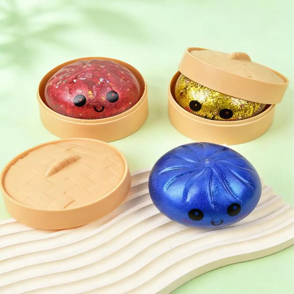 Giganteschi Squishy a Forma di Ravioli Antistress, Giocattolo Sensoriale Colorato a Simulazione di Cibo, Panino Ripieno al Vapore a Lenta Risalita, Giocattoli Spremibili in Pasta