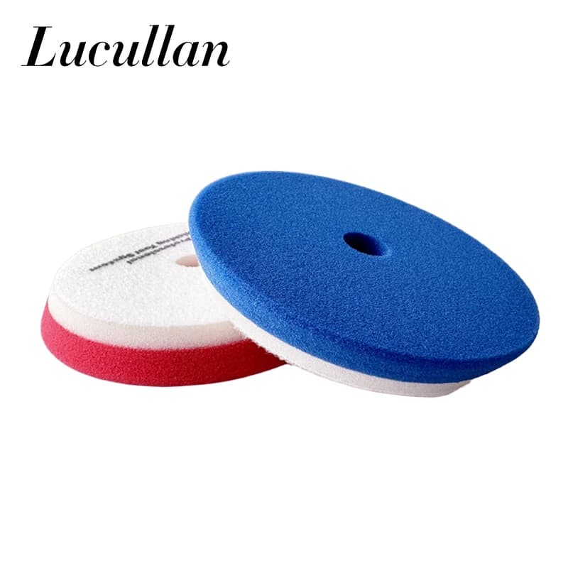 Lucullan Tamponi per lucidatura con piastra di supporto da 5 pollici Spugna ibrida a 2 strati con gancio e anello per compoundare e cerare