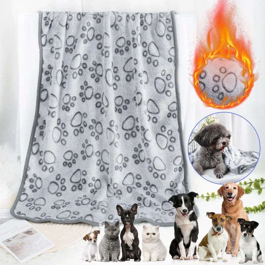 Coperta morbida premium per cani lavabile, coperta per gatti di 4 dimensioni per gatti da interni, elementi essenziali per cuccioli di cani di taglia grande, media e piccola