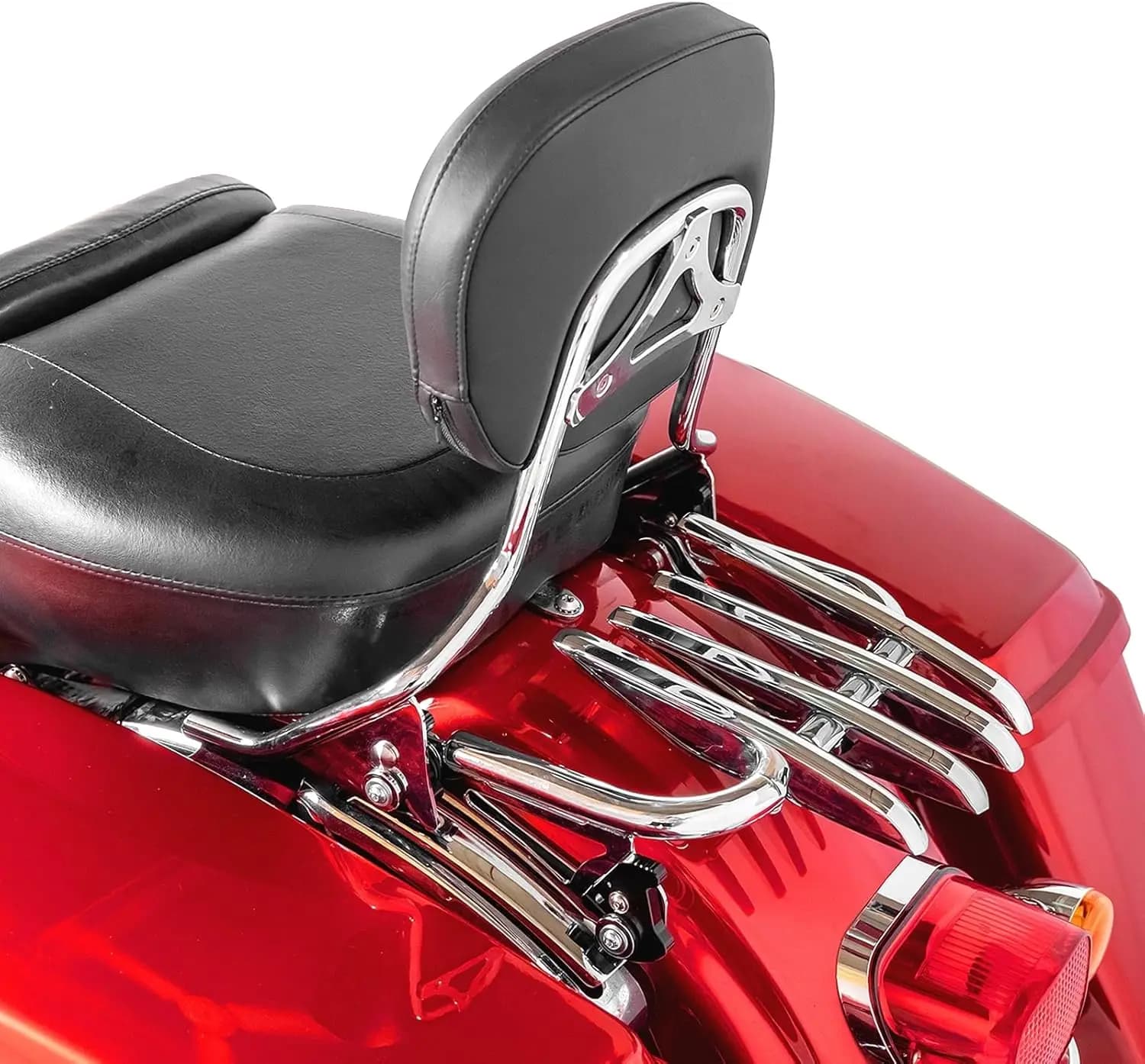 Schienale Passeggero Sissy Bar con Portapacchi Staccabile Compatibile con Harley Touring Road King Street Road Electra Glide 200