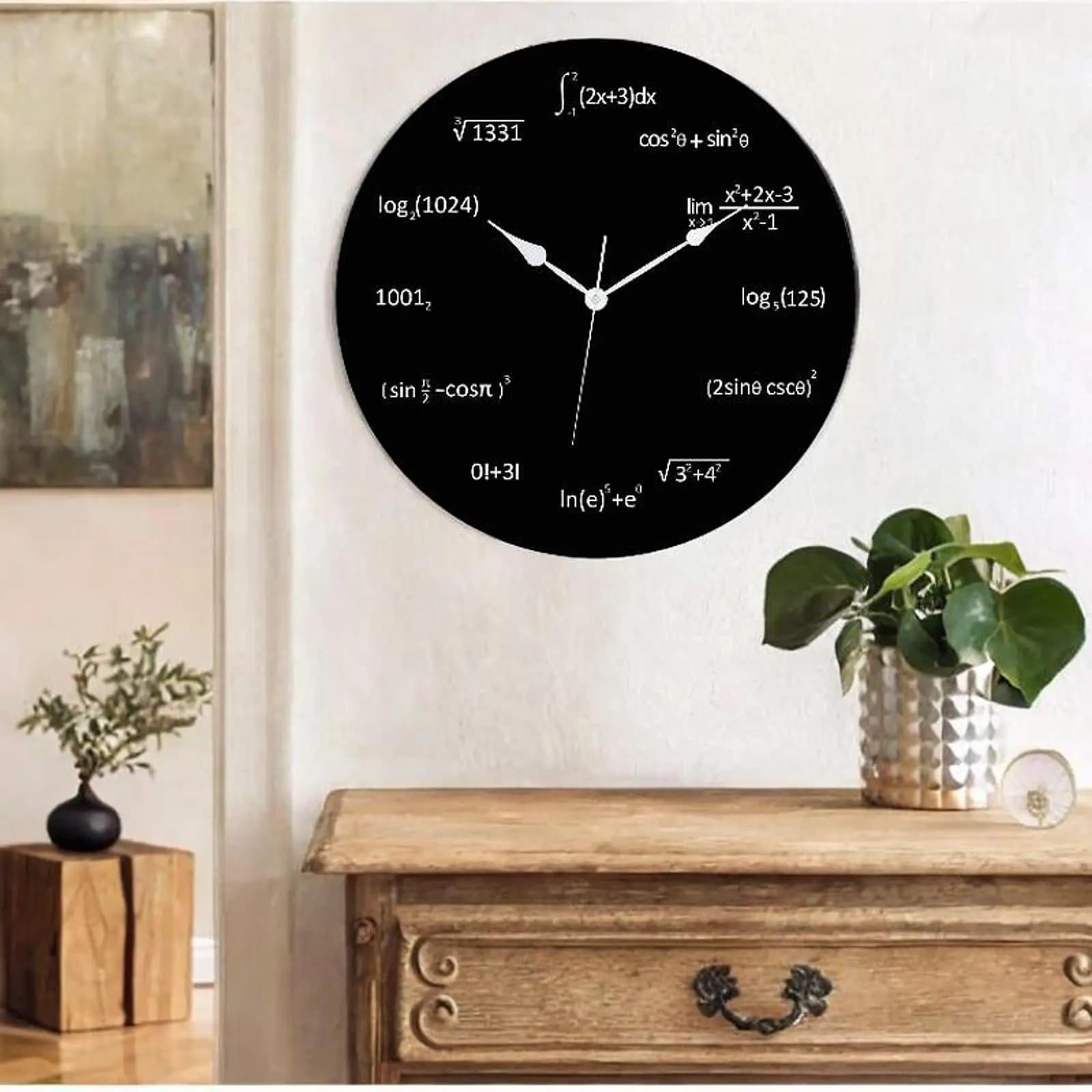Equazioni matematiche Orologio da parete Non ticchettio Regalo ideale Arte Matematica Lavagna nera