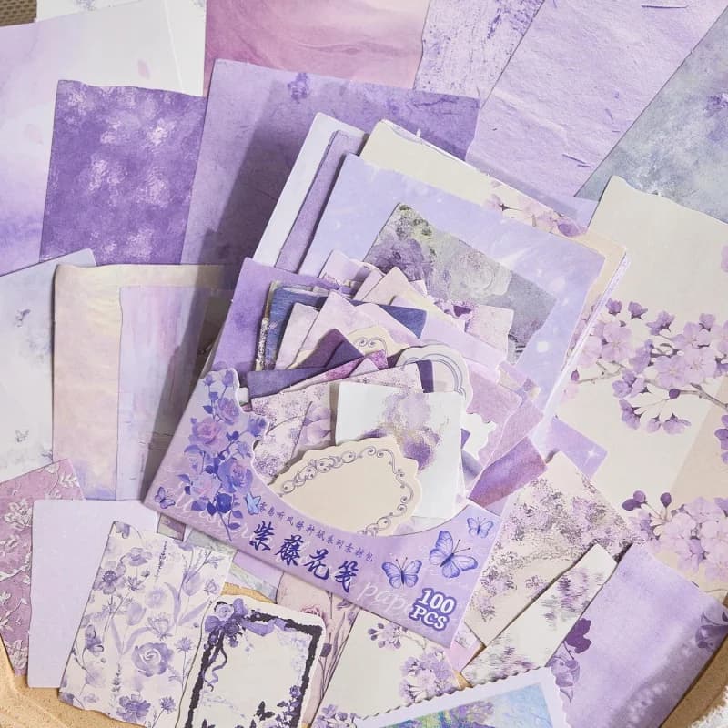 100 Sheets Retro Gradient Paper Set, Soft Gradient Tones for Journal Scrapbook DIY