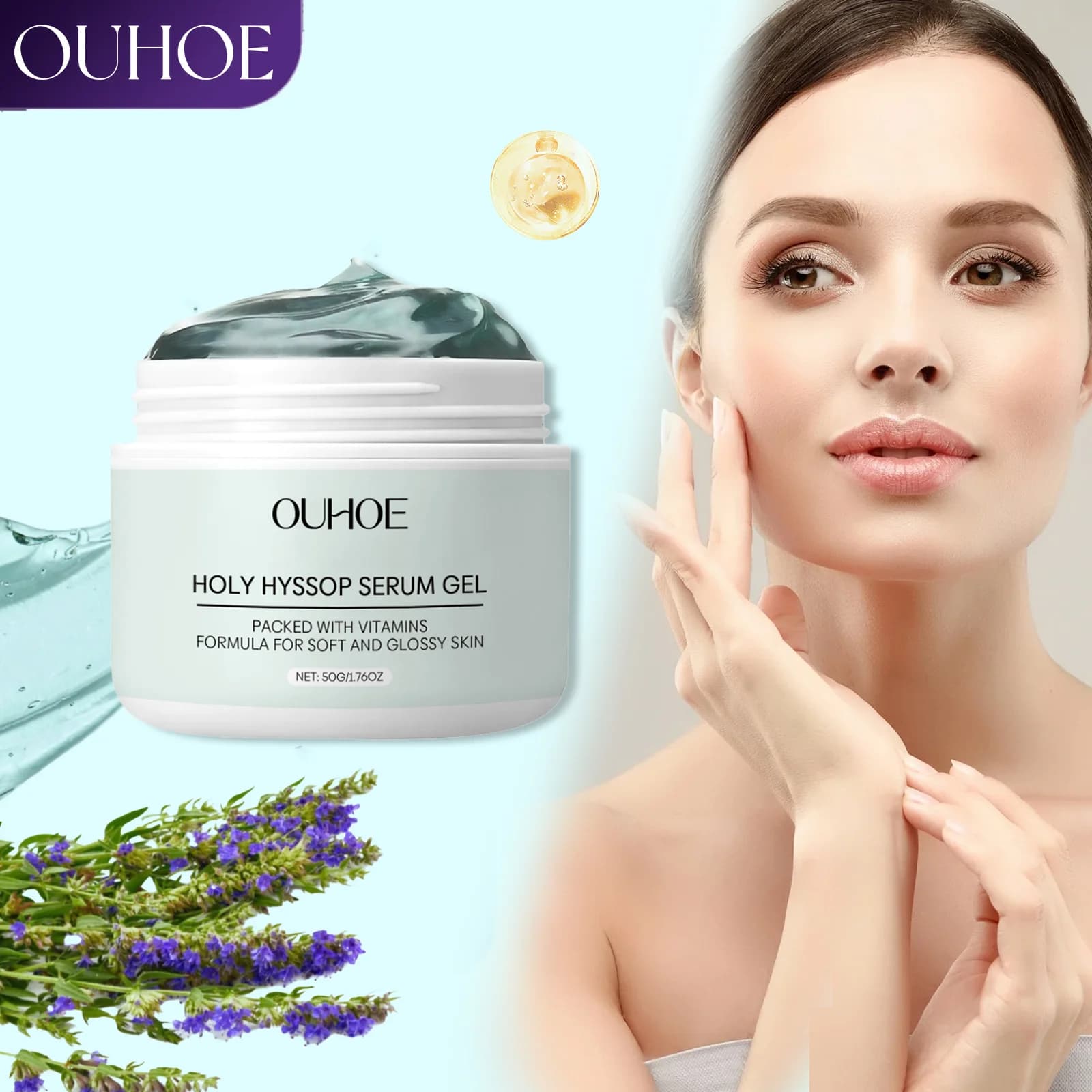 Moisturizing night serum for face Winter moisturizing cream for skin care Vitamin C and E Gel anti-sweet repairer Beauty gift for festive holidays