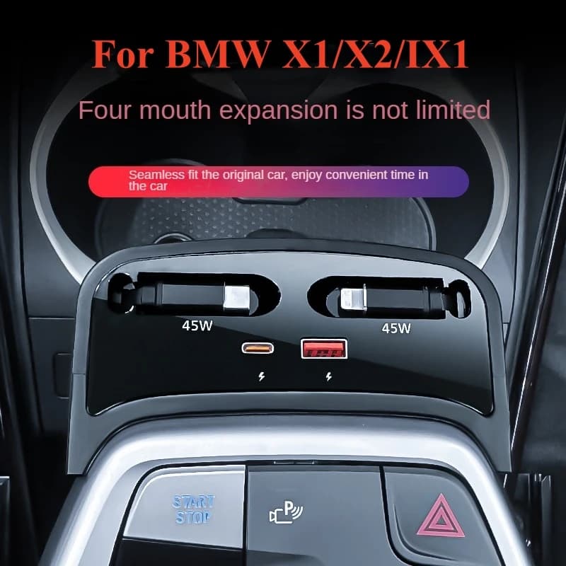 2023 2024 Per BMW IX1 U11 U12 X1 X2 U10 Caricatore Rapido per Auto Stazione di Ricarica 135W Splitter Accendisigari Convertitore USB