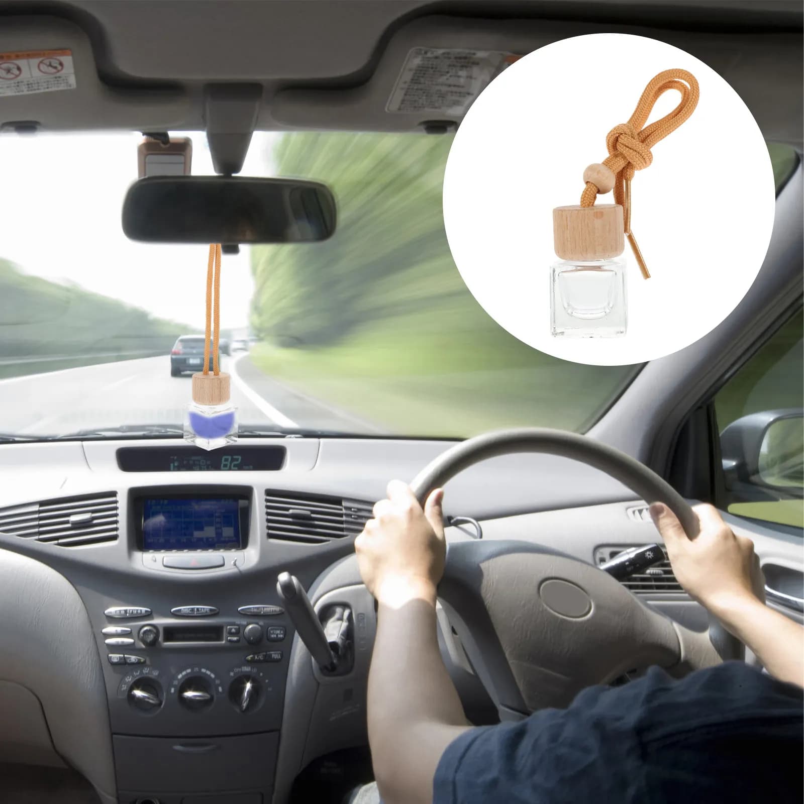 10 Pezzi Bottiglie di Profumo per Auto, Diffusore da Appendere, Bottiglie di Vetro Vuote Ricaricabili, Accessori per Fragranze Auto con Oli Essenziali