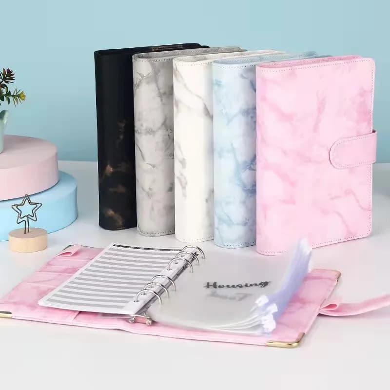 A5 A6 Marmo Rosa PU Raccoglitore Notebook Raccoglitore fai da te Copertina per notebook Diario Agenda Planner Copertina in carta Cancelleria scolastica