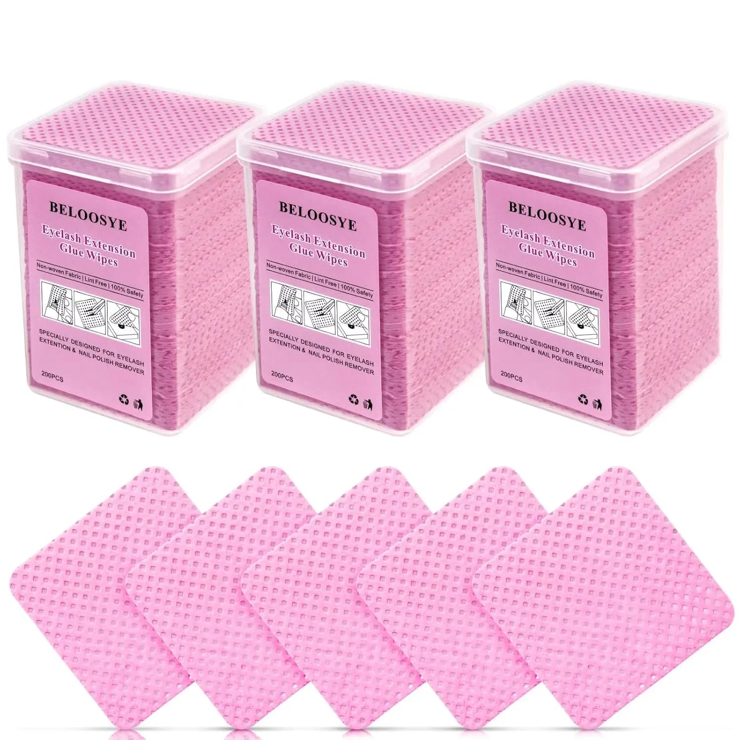 Professional Lint-Free Cleaning Wipes 200 Pack, Tough Non-Woven Fabric, 100% Fuzz-Free for Precision Beauty Tool Care
