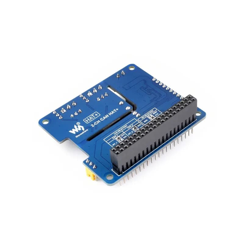 Waveshare 2-channel CAN bus expansion cap for Raspberry Pi, double-chip solution, 2-channel CAN HAT+