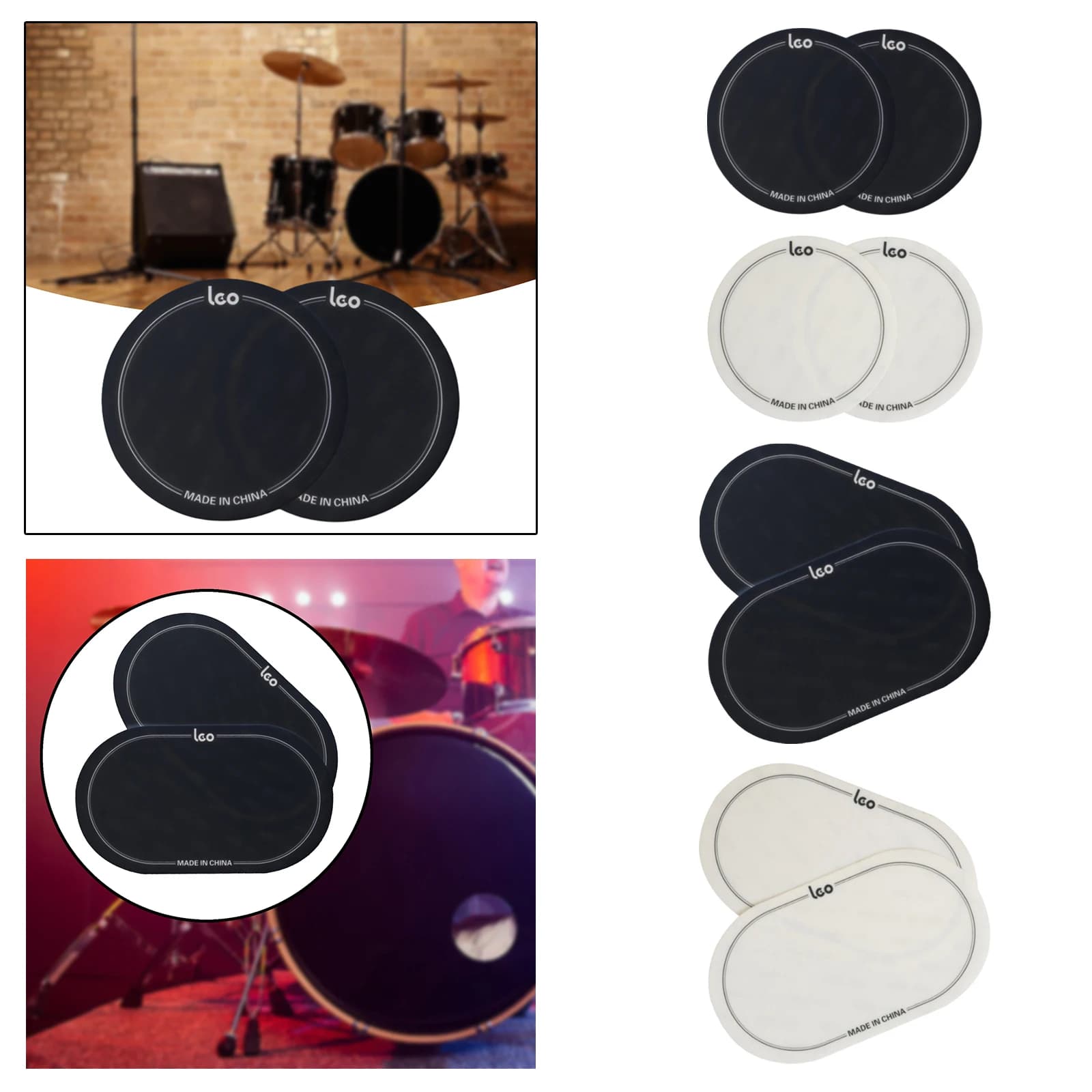 2 pezzi testine per grancassa adesivo protettivo cuscinetti adesivi cuscinetti muti per batteria accessori per strumenti musicali per parti di batteria