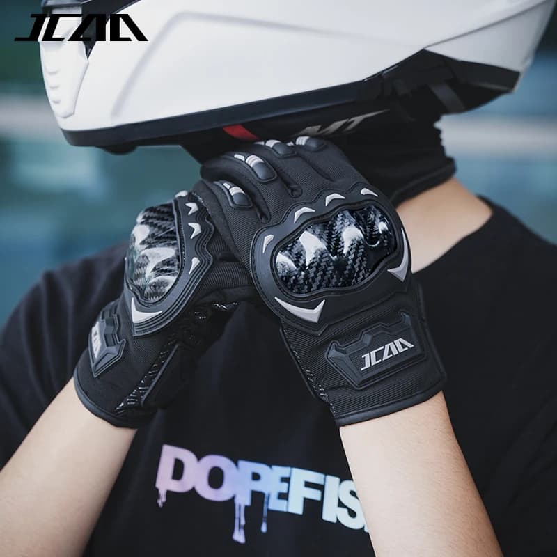 Summer Men Women Mesh Riding Motocross Gloves Full Finger Touch Screen Motorcycle Gloves Windproof & Lightweight for Sports