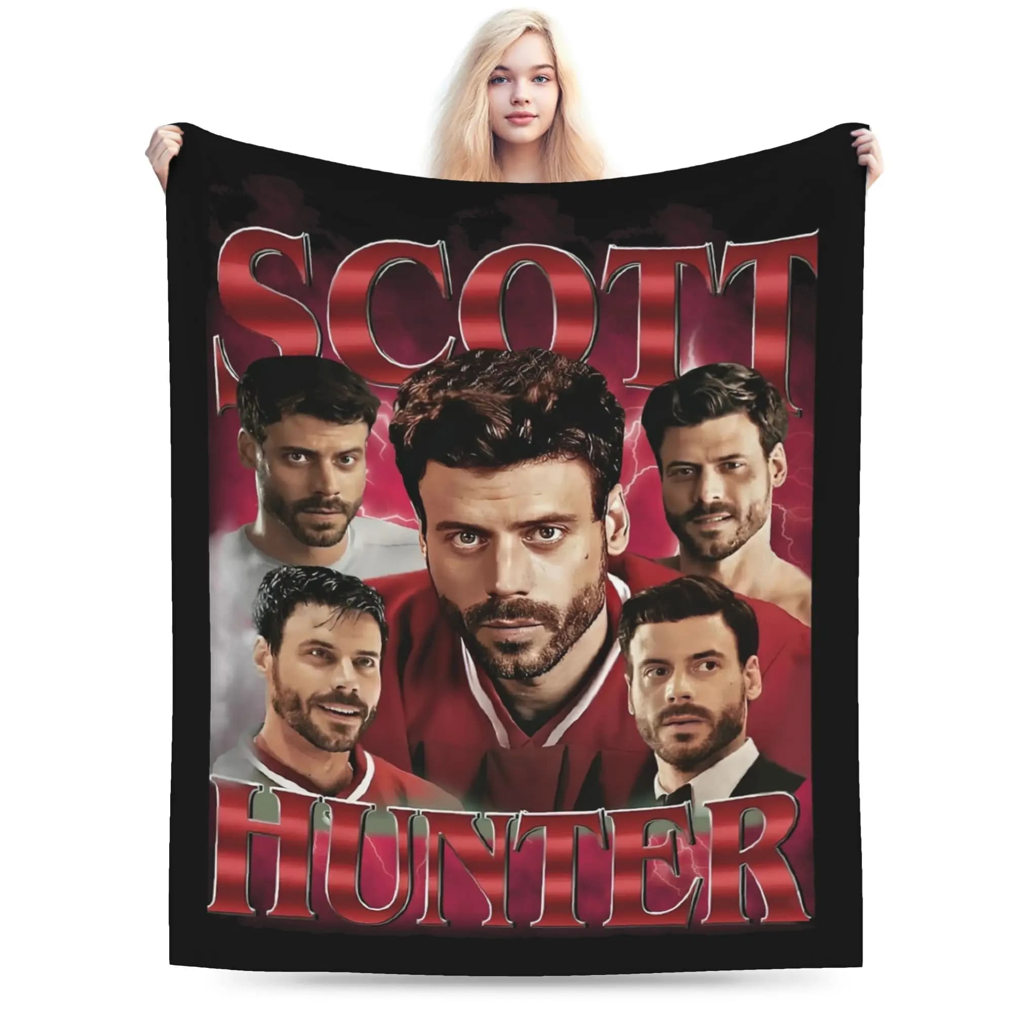 Coperta Riscaldata Scott Hunter Rivalry in Flanella, Coperta Calda Portatile Invernale per Letto, Auto e Copriletto