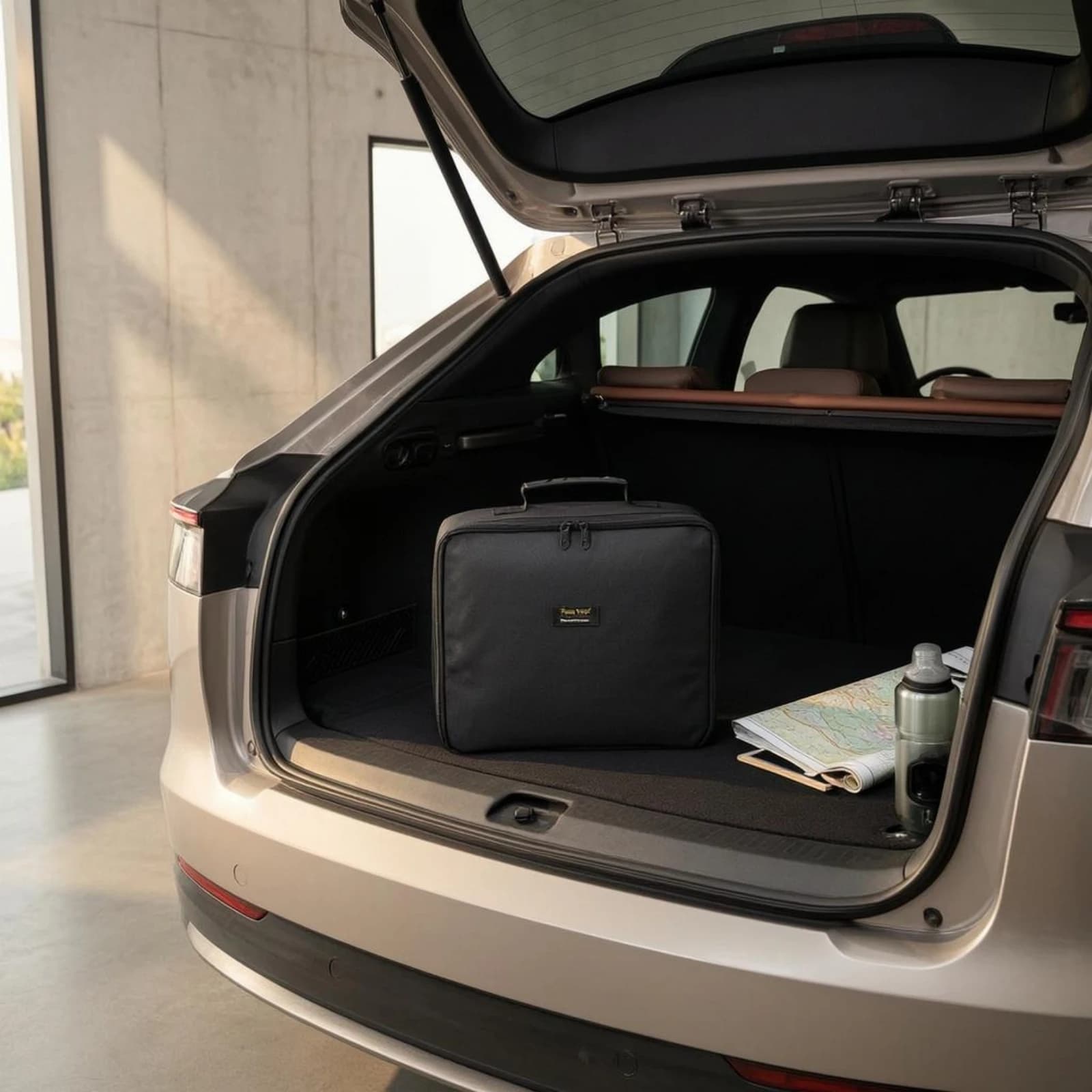 Electric Vehicle Charging Bag with Divider Panel Oxford Cloth Equipment Bag Portable Storage Box for Home Car Use