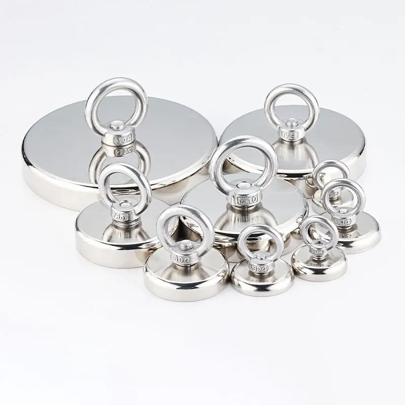 Super durable neodymium fishing magnet N52 rare earth resistant magnet with eye bolt with flared hole 16-90 mm rescue magnet
