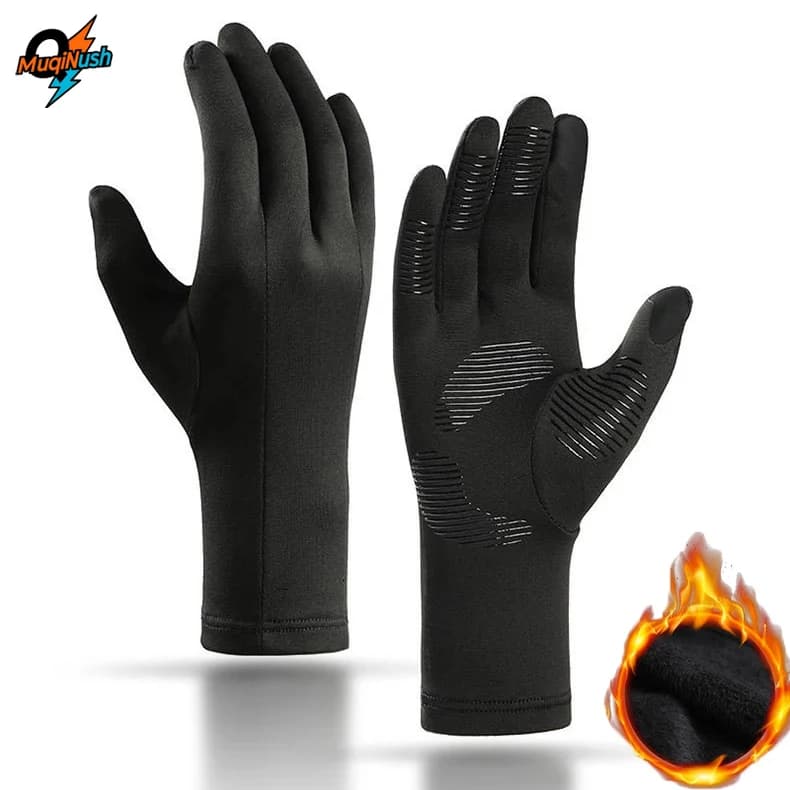 MuqiNush Liner Glove for Men and Women, Gloves Sop and Lightweight for Cold Time Touch Screen Anti-slip Winter Heat Test