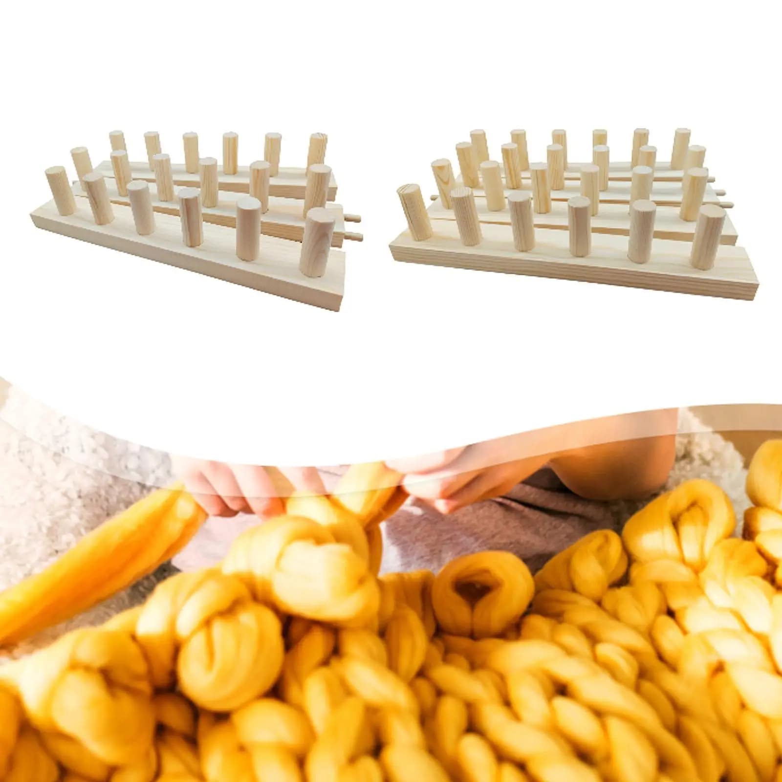 Chunky Blanket Looms Wooden Weaving Loom Frame Hand Knitting Board for DIY Throws