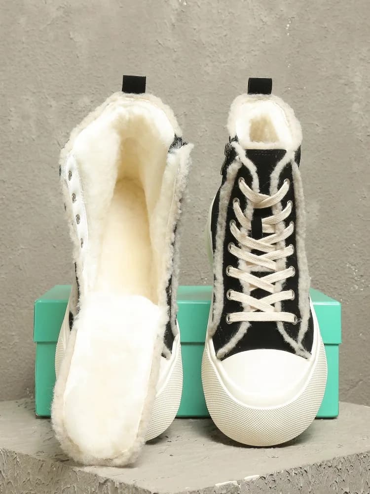 Stivali da neve da uomo alla moda in vera pelle di lana, caldi e confortevoli, scarpe alte, stivali invernali russi in cotone resistente al freddo