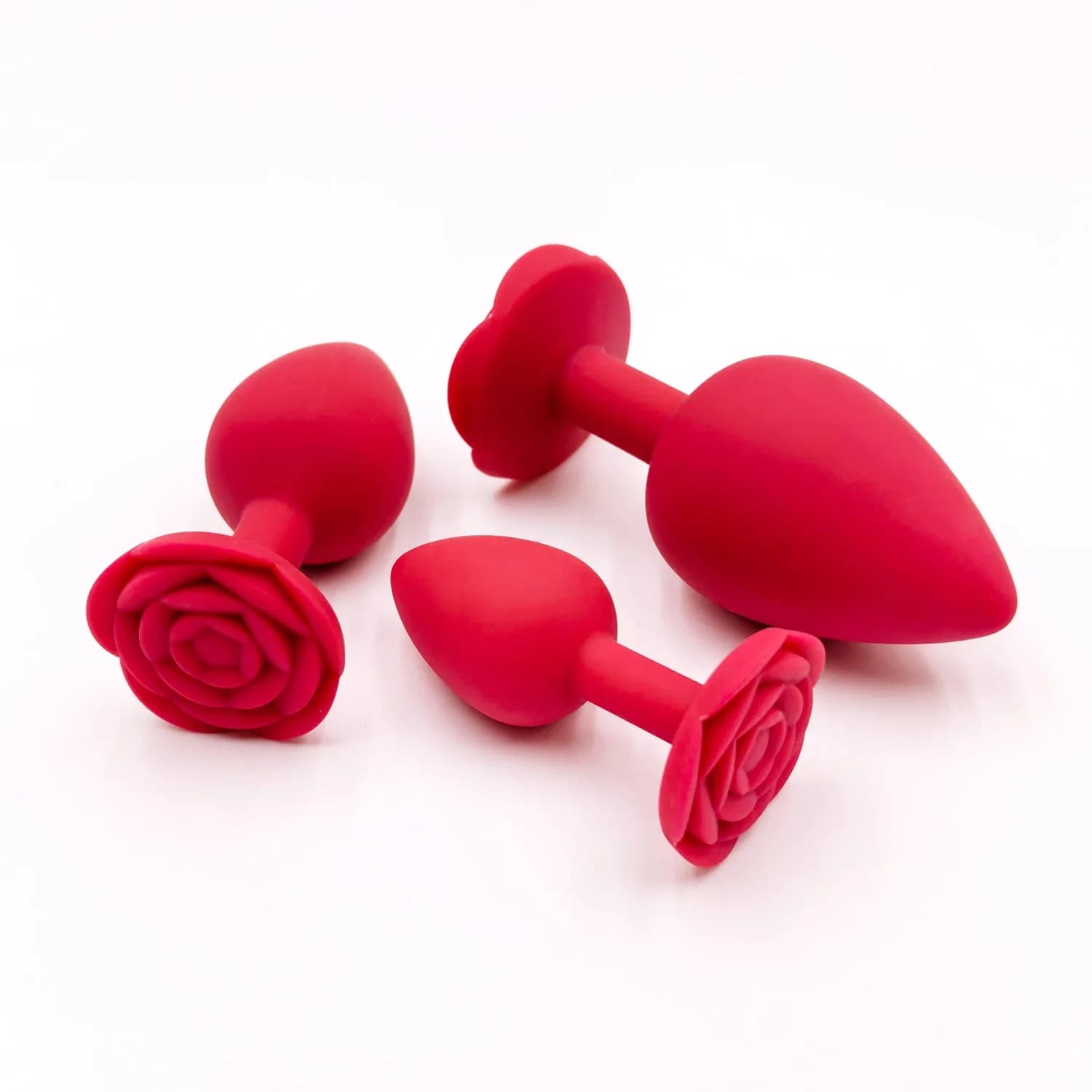 Rose Flower Silicone Anal Beads Butt Plug Set Small Medium Large Anal Plug Jewelry Anal Trainer Dildo Anus Sex Toy Men Women Gay