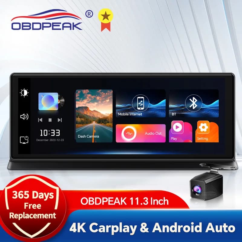 11.3 "4K Dash Cam Wireless Carplay and Android Car DVR 5G WiFi GPS navigation camera for rear speed video recorder for dashboard K2 Pro
