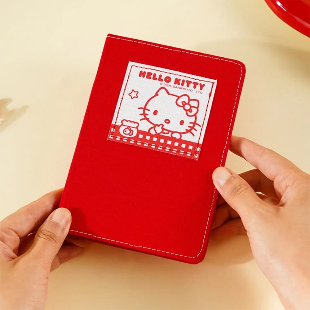Notebook con copertina rigida rivestito in tessuto originale Sanrio Cartoon Hello Kitty portatile A6 Planner Meeting Workbook Regali di cancelleria per ragazze