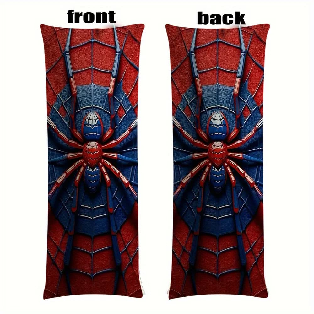 Fashionable Spider Body Pillowcase, Machine Washable, Zipper Closure, Home and Office Decor Lumbar Pillow Cover, Ideal Gift, Inc