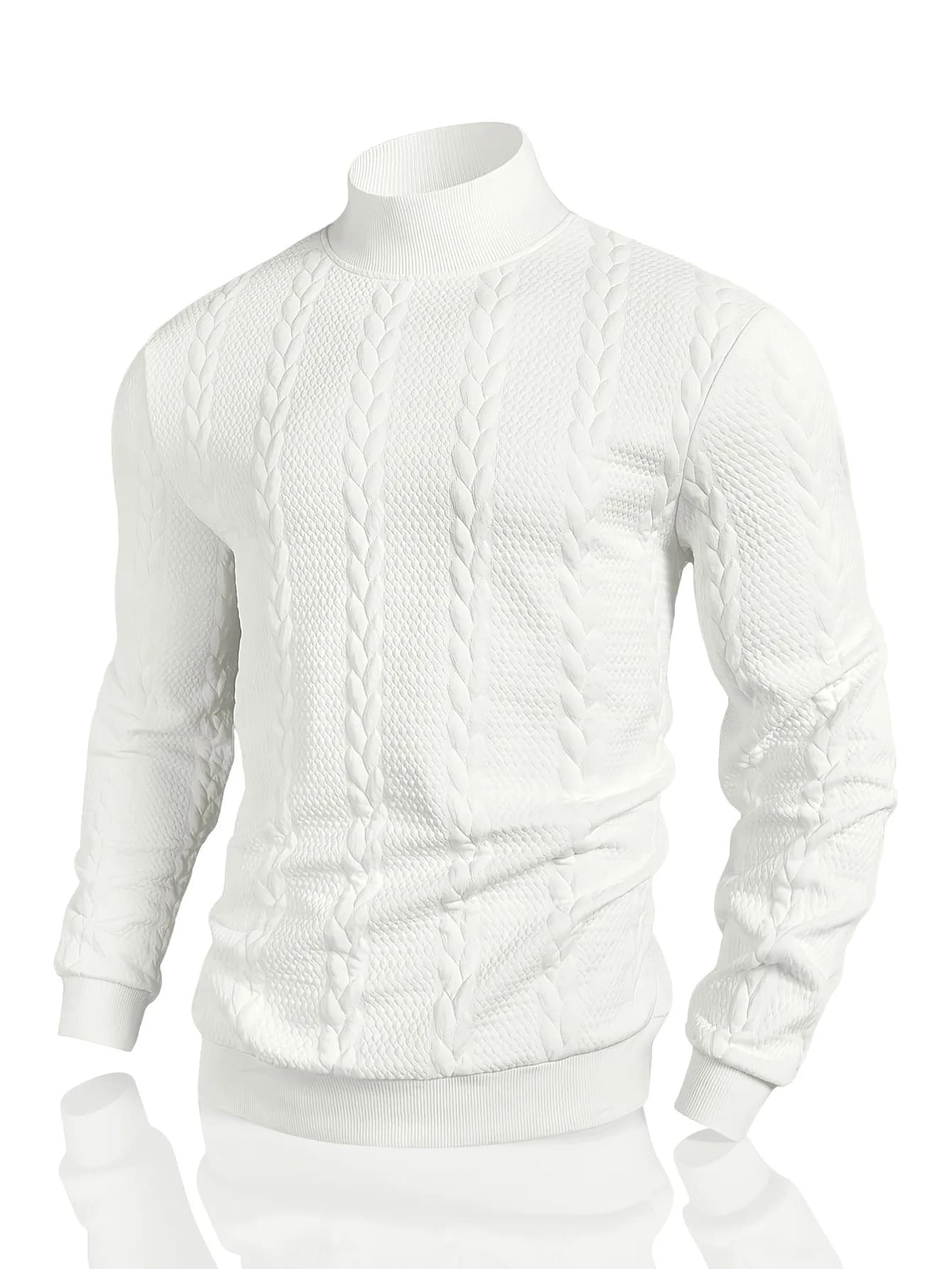 2025 new cross-border European and American men's high neck knitwear fashion thickening autumn and winter new Fried Dough Twists
