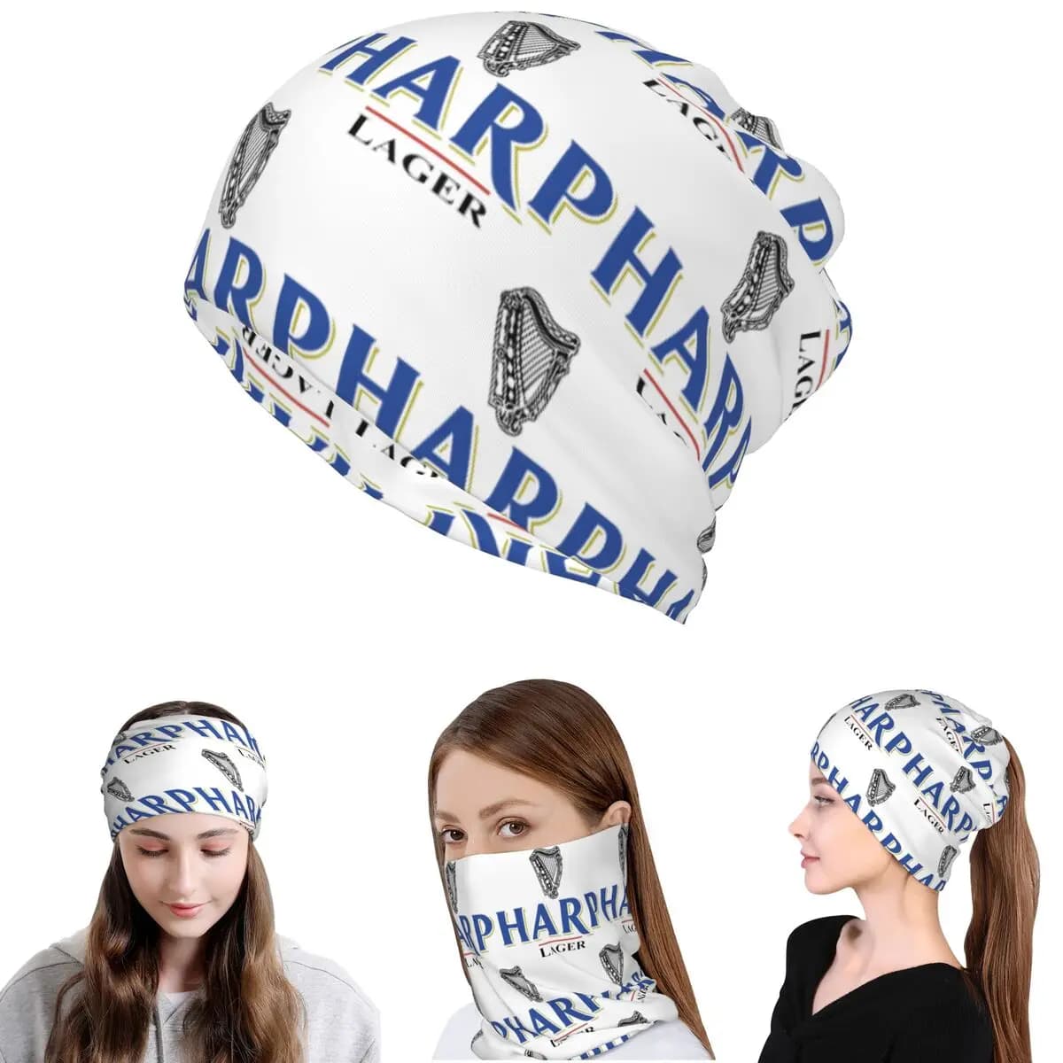 Harp By Guins Bandana Copricollo Maschera Sciarpa Sciarpa multiuso per ciclismo Cappello con berretto Unisex Adulto Traspirante