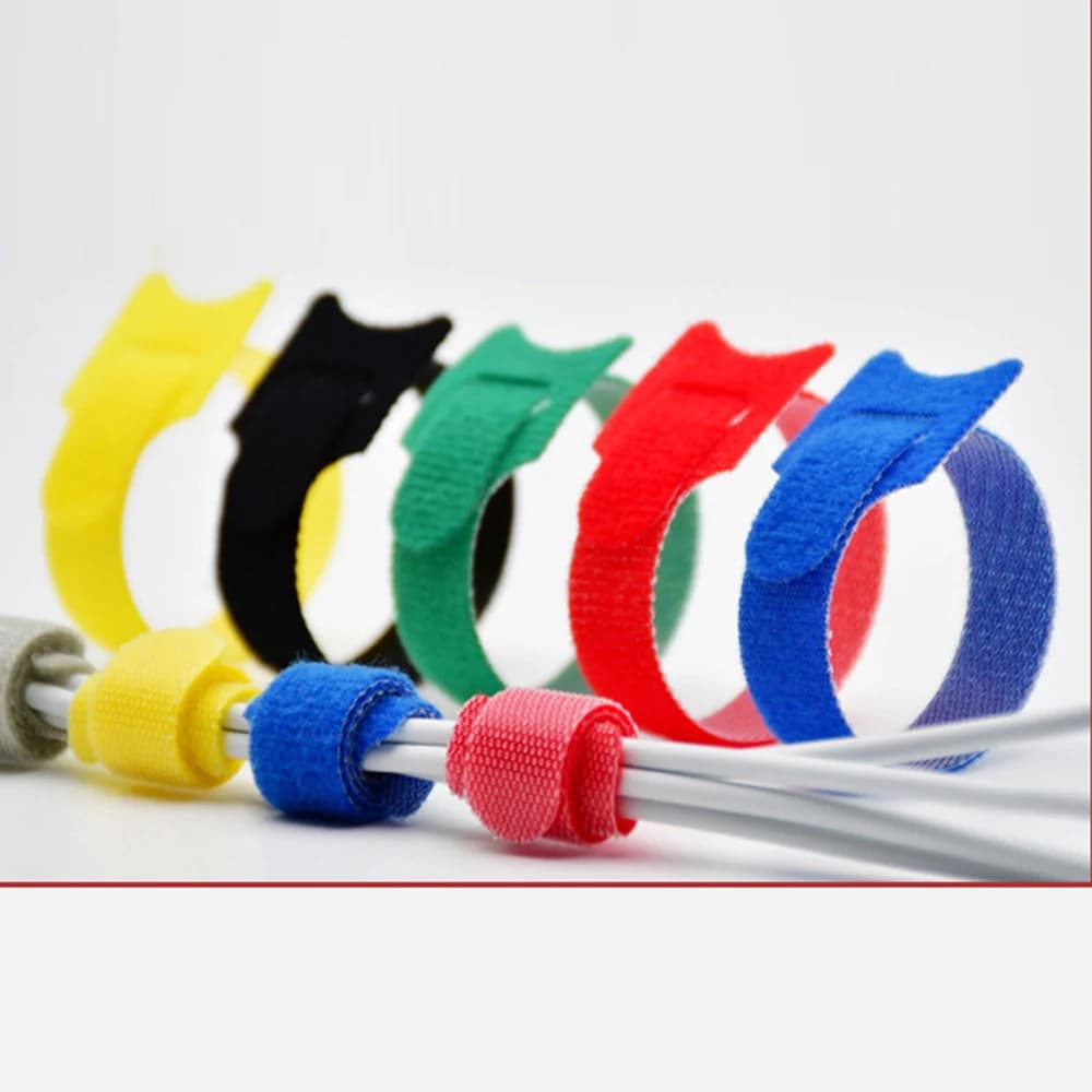 Fascette in velcro da 100 pezzi, fascette autoadesive per cavi dati, fascette in velcro colorate in nylon