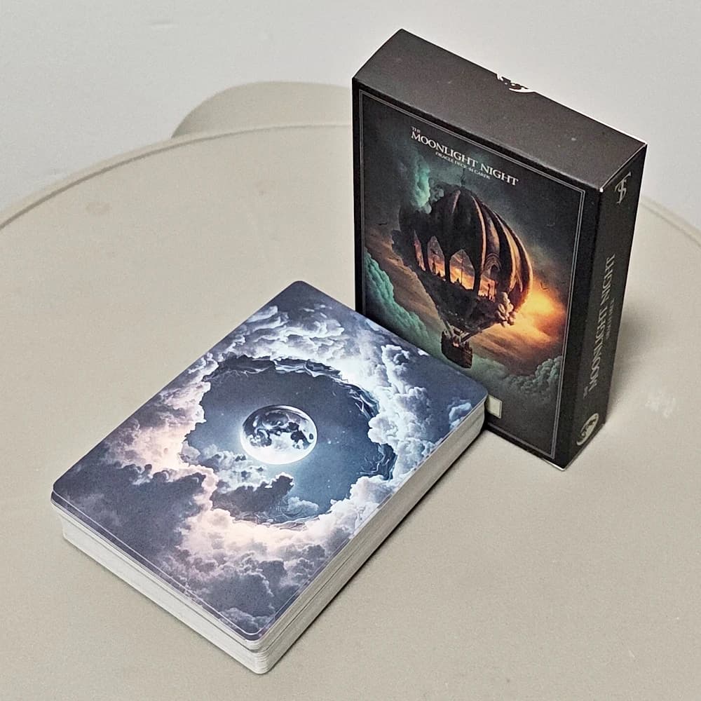 The Moonlight Night Lenormand Oracle Deck - 9*6 cm 44 carte Carte gotiche per divinazione fantasy Cartoncino con doppio goffratura
