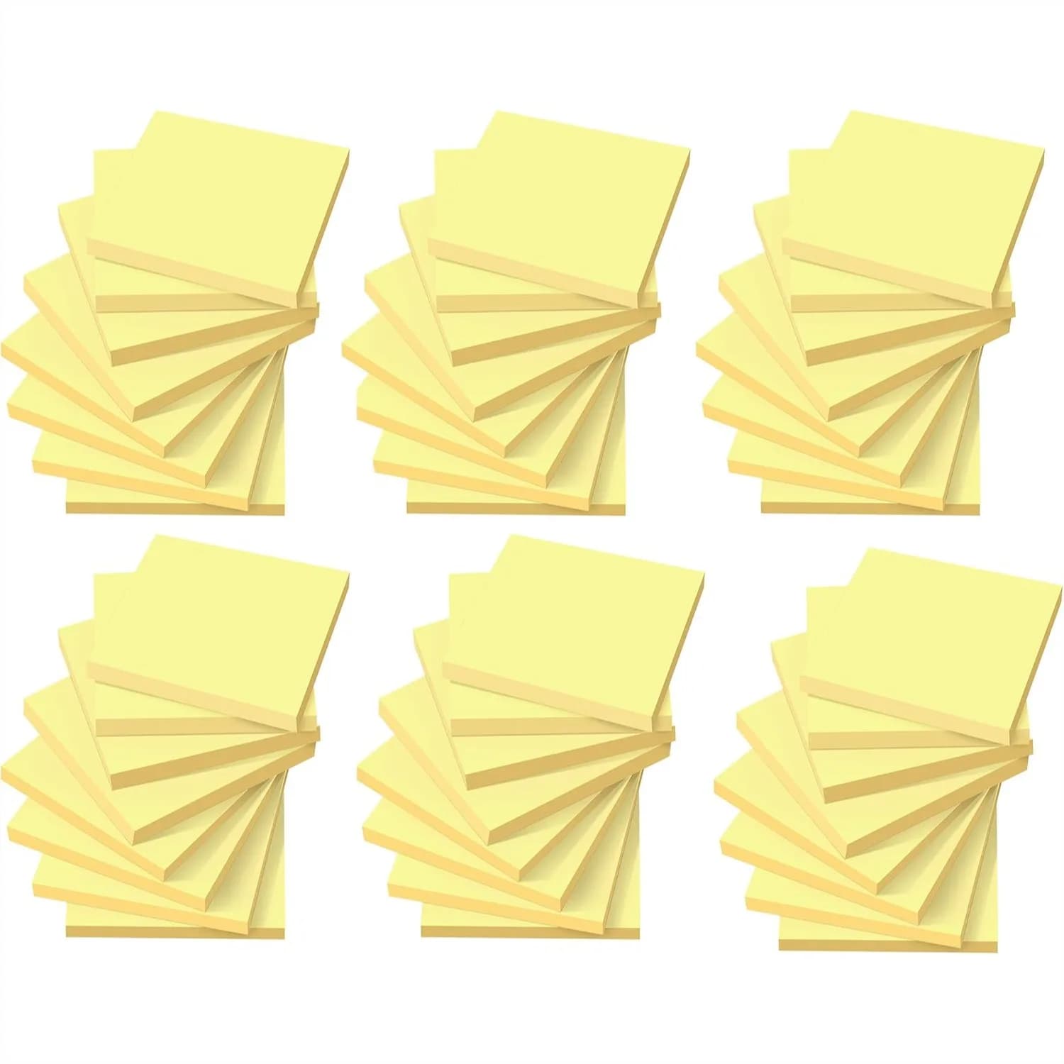 Confezione da 48 Foglietti Adesivi 7,6x7,6 cm Gialli, Rimozione Pulita, Blocchetti Autoadesivi per Casa Ufficio Quaderno