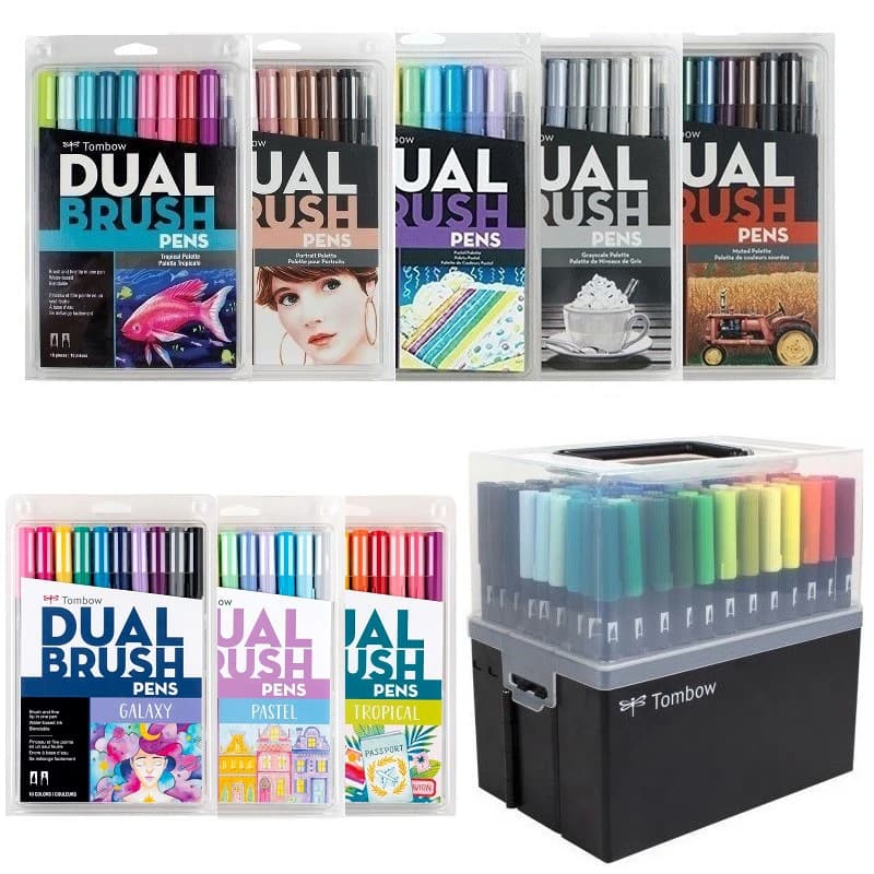 Japan TOMBOW ABT Dual Soft Brush Pen & Fine Tip 12pcs/set Calligraphy Pens Double Head Markers Drawing Painting Art Supplies