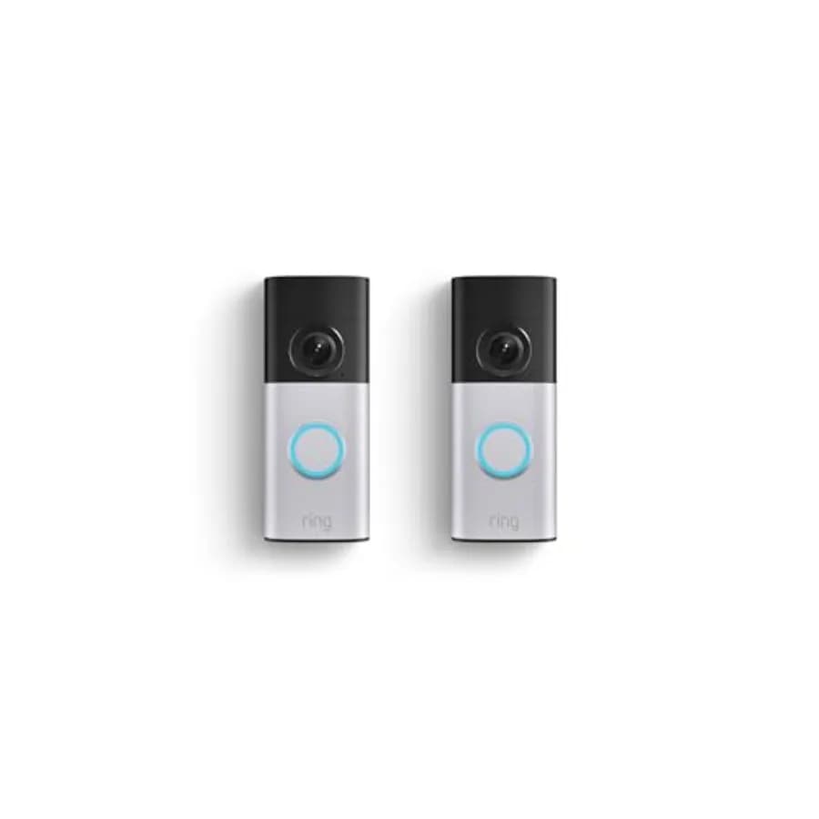 Ring Wired Doorbell Plus Newest Model Retinal 2K wide-angle video, 4x Enhanced Zoom, Low-Light Sight, Nickel Silver, for home s