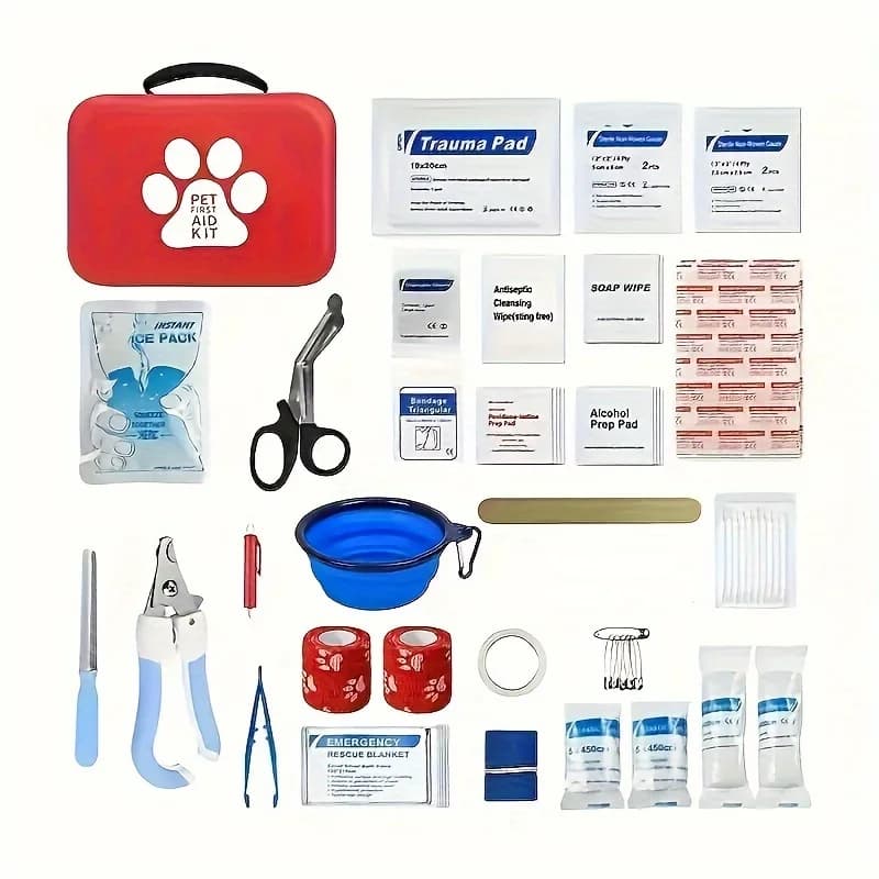 Kit di pronto soccorso compatto per cani e gatti - forniture di emergenza, campeggio e zaini