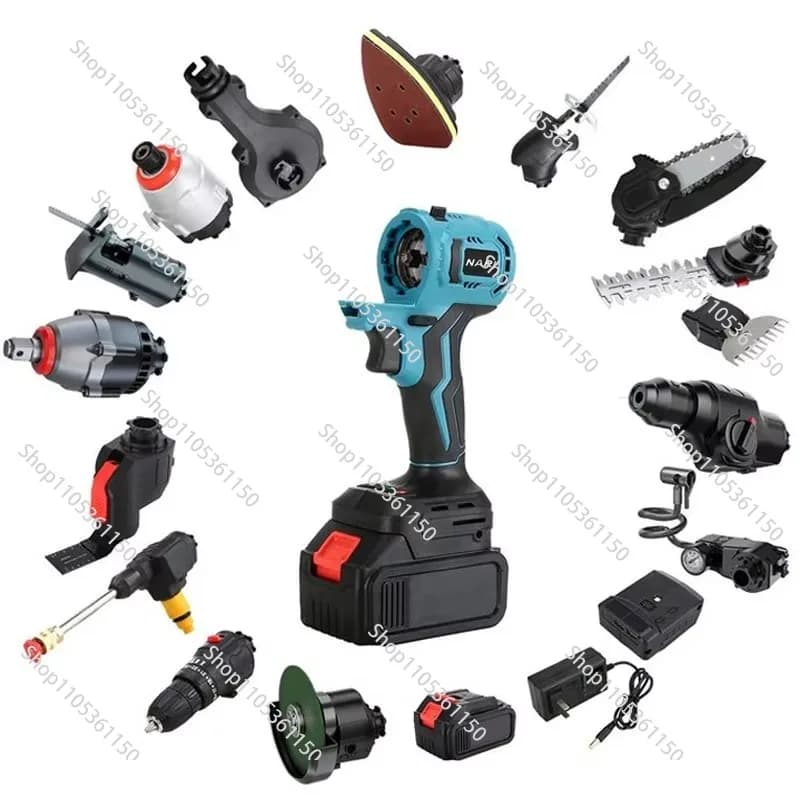All-in-One Wireless Multifunction Tool Set for Home Repairs and Fai-da-Te, 20 Makita Batteries Heads, Plastic Rigid Case
