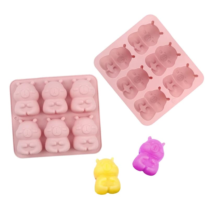 Stampo in Silicone per Ghiaccio a Forma di Capibara, Stampo Fai-da-Te per Cioccolato e Biscotti, Utensile da Forno, Stampo per Caramelle, Regalo