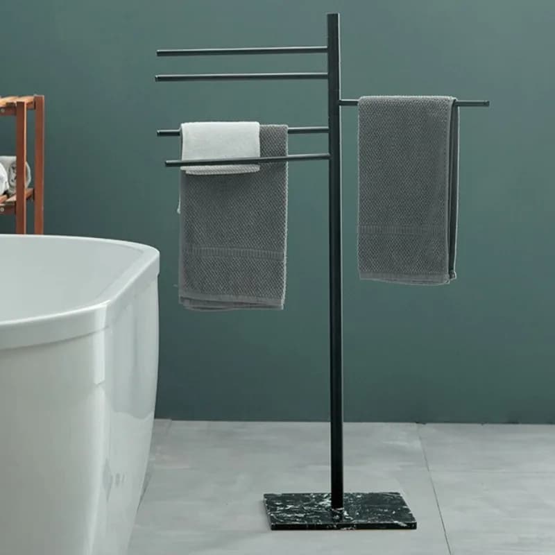 Portasciugamani da bagno in metallo Porta asciugamani in piedi Porta asciugamani multiuso Portasciugamani moderni rotanti Bar Organizzatori per bagni