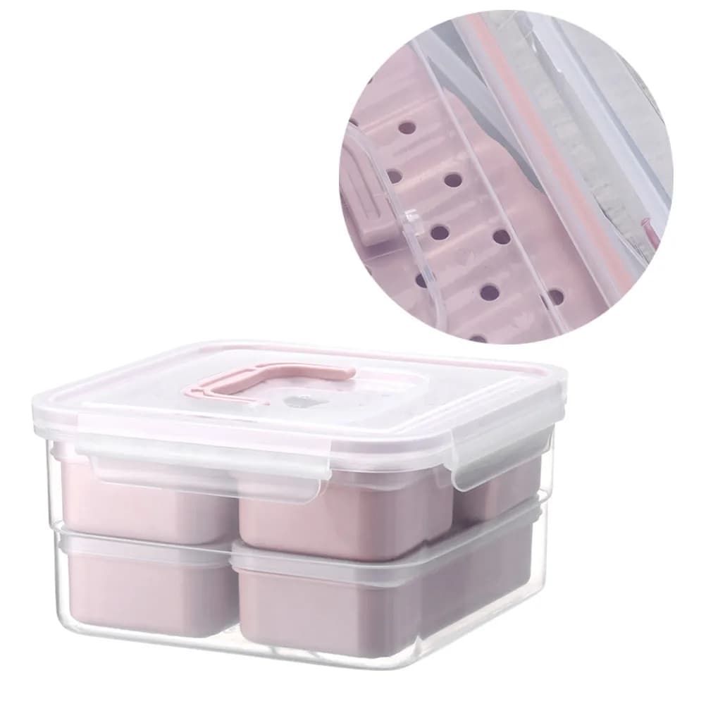 Set di 6 Contenitori per Alimenti Senza BPA, Ermetici, in Plastica, per Pranzo e Conservazione in Cucina, in PP per Alimenti con Chiusura Facile a Scatto
