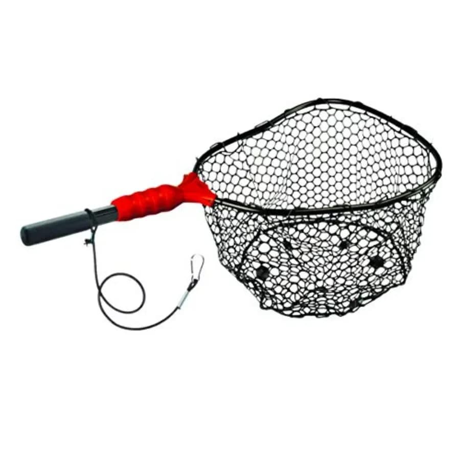 Rete da pesca galleggiante Wade per kayak, manico in alluminio, nera, leggera con cavo regolabile e trascinamento minimale