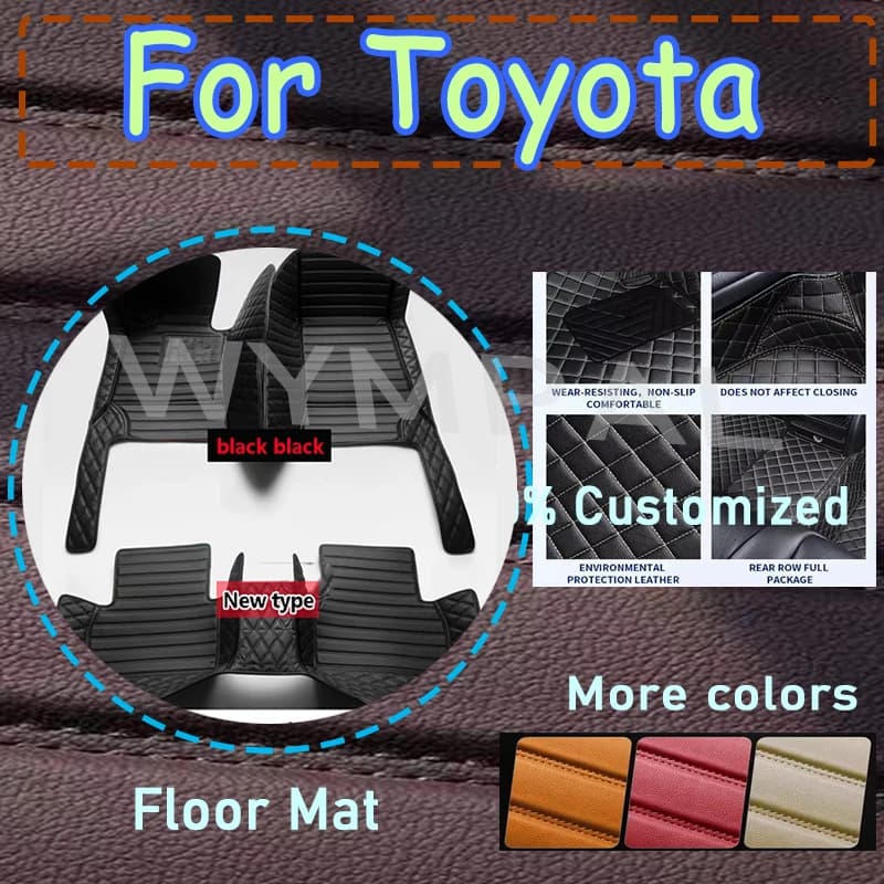 Tappetini auto di lusso per Toyota Verso Aygo Hilux Yaris Auris Corolla Cross Tundra Highlander VENZA Sienna Tappeti Pads Accessori