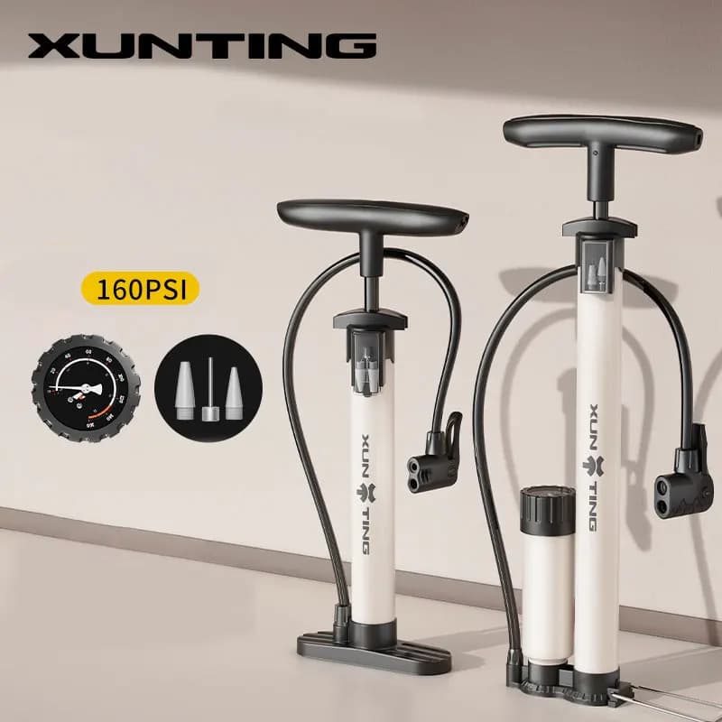 Xunting Mountain Bike Pompa per bici da strada MAX 160PSI Equitazione Pompa per bicicletta portatile Giocattolo da basket Tubo gonfiabile Equitazione
