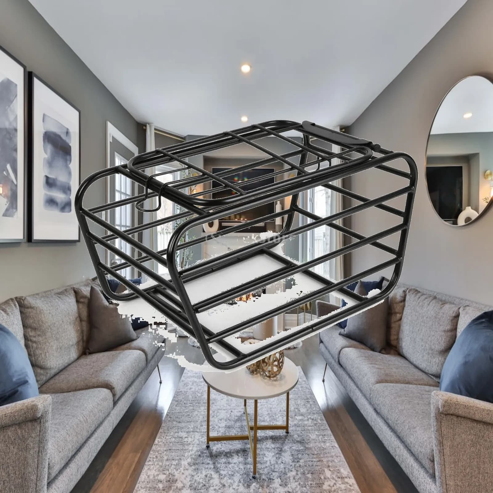 Bicycle Cargo Basket Pet Carrier Crate High Carbon Steel Dog Transport Basket Rear Rack Safe Ride for Small Pets