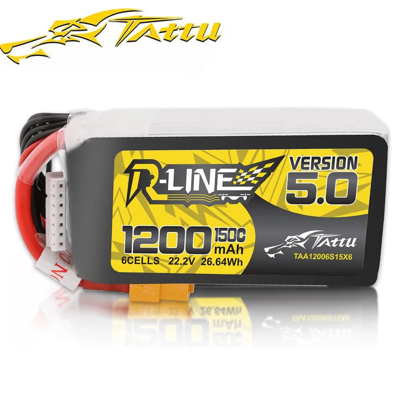TATTU R-LINE 5.0 22.2V 1200mAh 6S 150C LiPo Battery For RC Helicopter Quadcopter FPV Racing Drone With XT60 Plug