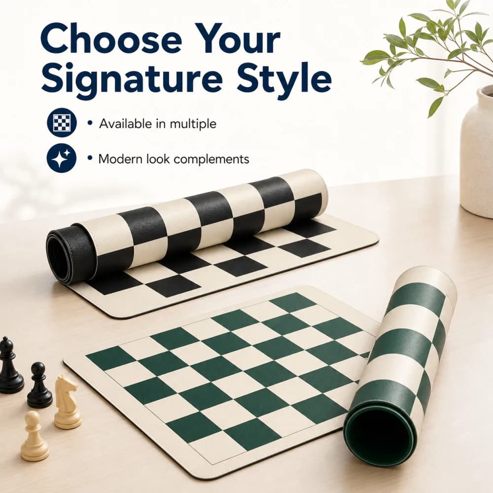 New High Quality Chessboard 35/43/51CM Portable Soft Rollable PVC Leather Durable Chess Board for Beginner Entertainment Games