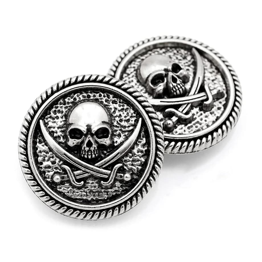 30mm Concho Pirate Skull Screw Back Coin Leather Craft Ornament zaino portafoglio fibbia decorativa