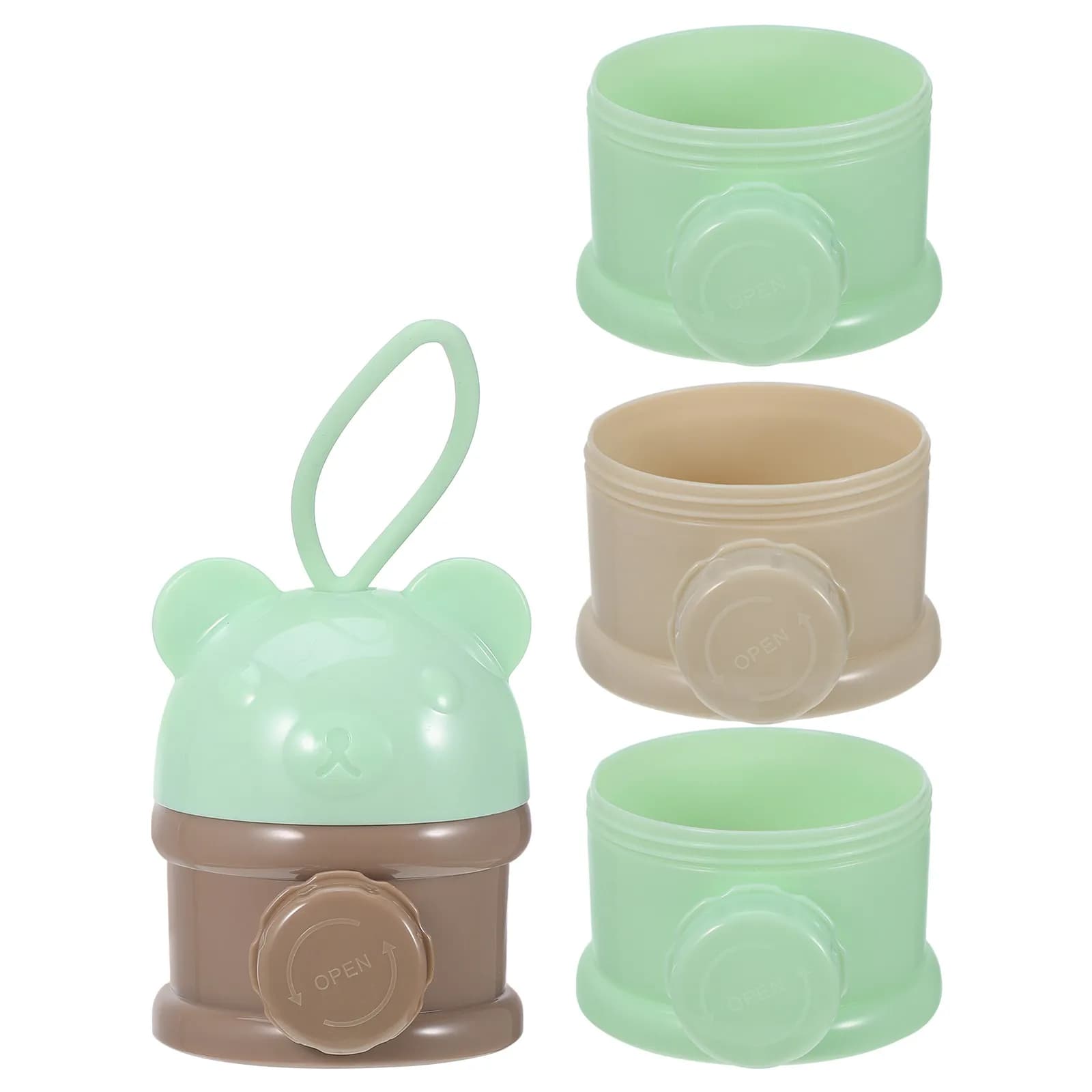 4-Layer Portable Baby Milk Powder Box Food-Grade PP Formula Storage Container for Travel Outdoor Feeding Snack Fruit Oatmeal
