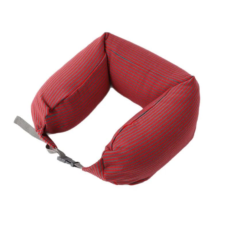 Cuscino lungo in schiuma a particelle, cuscino da viaggio multifunzionale a forma di U, cuscino per collo, cuscino per auto e aereo, cuscino a U non stampato